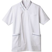 住商モンブラン スクラブ メンズ 半袖 白×ターコイズ 6L 72-1303 1枚　スクラブ（直送品）