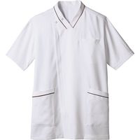 住商モンブラン スクラブ メンズ 半袖 白×ワイン 6L 72-1306 1枚　スクラブ（直送品）