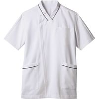 住商モンブラン スクラブ メンズ 半袖 白×ネイビー 6L 72-1309 1枚　スクラブ（直送品）