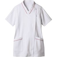 住商モンブラン スクラブ レディス 半袖 白×バーガンディ 9L 73-2102 1枚　スクラブ（直送品）