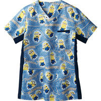 住商モンブラン 男女兼用スクラブ ブルー×ネイビー L MU601-59 1枚　スクラブ（直送品）