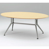 【組立設置込】イトーキ 会議テーブルDDシリーズ（120°脚・楕円型） フェアメープル 幅1800×奥行1100×高さ700mm 1台（直送品）