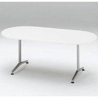 【組立設置込】イトーキ テーブル DEシリーズ 両アール型 ホワイト 幅1800×奥行900×高さ700mm DDE-189E7T-W9 1台（直送品）