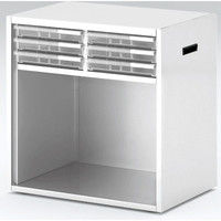 【組立設置込】イトーキ オフィス収納 BMワゴン クリスタルトレイ+オープンワゴン ホワイト 幅618×奥行400×高さ610mm 1台（直送品）