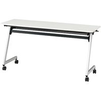 【組立設置込】イトーキ 折りたたみテーブル 天板抗菌 幕板無 棚付 ホワイト 幅1500×奥行600×高さ720mm THY-156PLS1-W9（直送品）