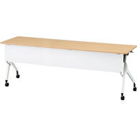 【組立設置込】イトーキ 折りたたみテーブル 天板抗菌 樹脂幕板付タイプ（棚なし） 幅2100×奥行450×高さ720mm 1台（直送品）