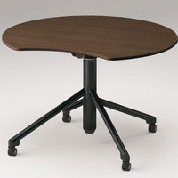 【組立設置込】イトーキ テーブル ソレイユ アップル型 フルスペック ブラック×ファインウォールナットD 幅1050×奥行1010×高さ1000mm（直送品）