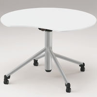 【組立設置込】イトーキ テーブル ソレイユ アップル型 フルスペック シルバーメタリック×ホワイト 幅1050×奥行1010×高さ1000mm（直送品）