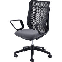 【組立設置込】内田洋行 AJチェア/AJA-330BN-PA ハイバック リング肘付 背ヌード ブラック/グレイ 5-347-3301 1脚（直送品）