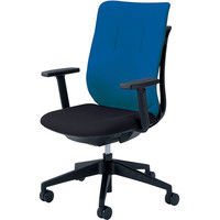 【組立設置込】内田洋行 AJチェア/AJA-320BT-PU ハイバック アジャスタブル肘付 ツートン ブルー 5-347-3714 1脚（直送品）