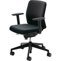 【組立設置込】内田洋行 カリッサ/CRF-125C-BS PU 単色 ブラック/ブラック 5-348-3720 1脚（直送品）