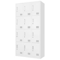 Netforce ファシル スチールロッカーシリンダー錠12人用 3列4段幅900×奥行390×高さ1800mmホワイト(リニューアル品) 1台（直送品）