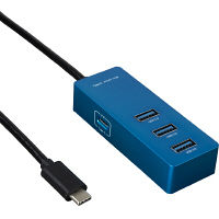 ナカバヤシ Type-C/USB3.1Gen1/4ポートハブ/PD/15cm/ブルー UH-C3154BL 1個（直送品）