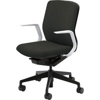 【組立設置込】内田洋行 KRENE/KRA-110WCB PA クロス ミドル WシェルB脚 L型肘 ホワイト/ブラック 5-353-1130 1脚（直送品）