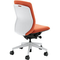 【組立設置込】内田洋行KRENE/KRA-300WC PA クロス ハイ ホワイトシェル 肘なしホワイト/コーラルオレンジ 5-353-3023 1脚（直送品）