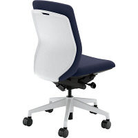 【組立設置込】内田洋行 KRENE/KRA-300WC PA クロス ハイ ホワイトシェル 肘なし ホワイト/ダークブルー 5-353-3025 1脚（直送品）