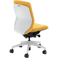 【組立設置込】内田洋行 KRENE/KRA-300WC PA クロス ハイ ホワイトシェル 肘なし ホワイト/カスタード 5-353-3028 1脚（直送品）