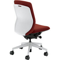 【組立設置込】内田洋行 KRENE/KRA-300WC PA クロス ハイ ホワイトシェル 肘なし ホワイト/ワインレッド 5-353-3029 1脚（直送品）