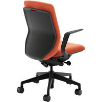 【組立設置込】内田洋行クレネ（KRENE）/KRA-310BC PA クロス ハイシェル L型肘ブラック/コーラルオレンジ 5-353-3113 1脚（直送品）