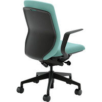 【組立設置込】内田洋行 クレネ（KRENE）/KRA-310BC PA クロス ハイシェル L型肘 ブラック/アクアブルー 5-353-3114 1脚（直送品）