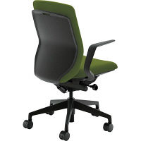 【組立設置込】内田洋行クレネ（KRENE）/KRA-310BC PA クロス ハイシェル L型肘 ブラック/グラスグリーン 5-353-3117 1脚（直送品）