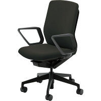 【組立設置込】内田洋行 クレネ（KRENE）/KRA-335BC PU クロス ハイシェル リング肘 ブラック/ブラック 5-353-3810 1脚（直送品）