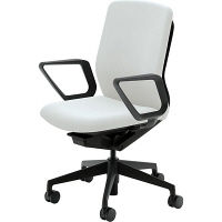 【組立設置込】内田洋行クレネ（KRENE）/KRA-335BC PU クロス ハイシェル リング肘ブラック/ホワイトグレイ 5-353-3812 1脚（直送品）