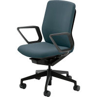 【組立設置込】内田洋行 クレネ（KRENE）/KRA-335BL PU R肘付 ブラック/チャコールブラック 5-353-3841 1脚（直送品）