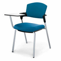 【組立設置込】コクヨ ミーティングチェア プロッティ 総張りタイプ 肘付 固定脚 メモ台付 ターコイズ 1脚（直送品）