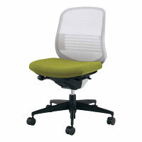 【組立設置込】コクヨ オフィスチェア シロッコ ローバック ランバーサポート付 カーペット用 ホワイト×ホワイト×ライトオリーブ 1脚（直送品）