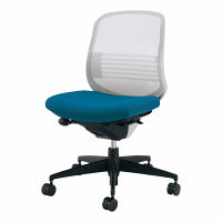 【組立設置込】コクヨ オフィスチェア シロッコ ローバック ランバーサポート付 カーペット用 ホワイト×ホワイト×ターコイズ 1脚（直送品）