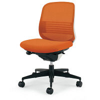 【組立設置込】コクヨ オフィスチェア シロッコ ローバック ランバーサポート付 カーペット用 ホワイト×タンジェリン 1脚（直送品）