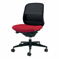 【組立設置込】コクヨ オフィスチェア シロッコ ローバック ランバーサポート付 カーペット用 ブラック×ブラック×カーマイン 1脚（直送品）