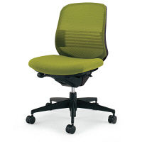 【組立設置込】コクヨ オフィスチェア シロッコ ローバック ランバーサポート付 カーペット用 ブラック×ライトオリーブ 1脚（直送品）