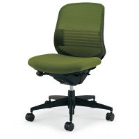 【組立設置込】コクヨ オフィスチェア シロッコ ローバック ランバーサポート付 カーペット用 ブラック×オリーブグリーン 1脚（直送品）