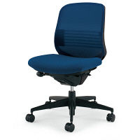 【組立設置込】コクヨ オフィスチェア シロッコ ローバック ランバーサポート付 カーペット用 ブラック×プルシアンブルー 1脚（直送品）