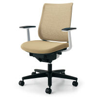 【組立設置込】コクヨ オフィスチェア ミトラ T型肘 カーペット用 ランバーサポート無 ホワイト×ソフトベージュ 1脚（直送品）