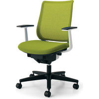 【組立設置込】コクヨ オフィスチェア ミトラ T型肘 フローリング用 ホワイト×ライトオリーブ 1脚（直送品）