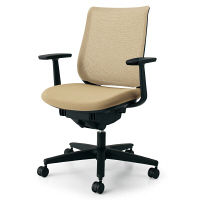 【組立設置込】コクヨ オフィスチェア ミトラ T型肘 カーペット用 ランバーサポート無 ブラック×ソフトベージュ 1脚（直送品）