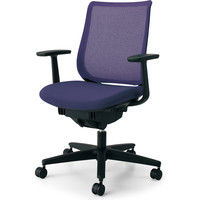【組立設置込】コクヨ オフィスチェア ミトラ T型肘 フローリング用 ブラック×ディープパープル 1脚（直送品）