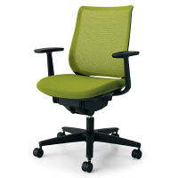 【組立設置込】コクヨ オフィスチェア ミトラ T型肘 カーペット用 ランバーサポート無 ブラック×ライトオリーブ 1脚（直送品）