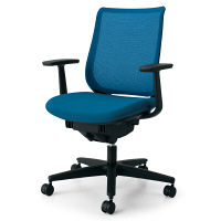 【組立設置込】コクヨ オフィスチェア ミトラ T型肘 フローリング用 ブラック×ターコイズ 1脚（直送品）