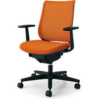 【組立設置込】コクヨ オフィスチェア ミトラ T型肘 フローリング用 ブラック×タンジェリン 1脚（直送品）