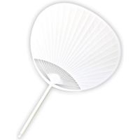 アーテック うちわ丸柄(プラ製)/うちわ(白紙貼済) プラ製・丸柄 38098 6本（直送品）