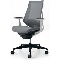 【組立設置込】コクヨ デュオラ ハイバック T型肘 ランバーサポート付 樹脂脚ブラック メッシュ カーペット用 ホワイト×ソフトグレー 1脚（直送品）