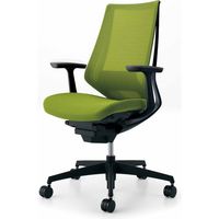 【組立設置込】コクヨ デュオラ ハイバック T型肘 ランバーサポート付 樹脂脚ブラック メッシュ カーペット用 ブラック×ライトオリーブ 1脚（直送品）