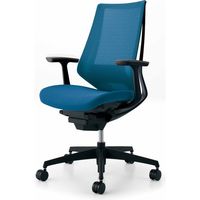 【組立設置込】コクヨ デュオラ ハイバック T型肘 ランバーサポート付 樹脂脚ブラック メッシュ カーペット用 ブラック×ターコイズ 1脚（直送品）