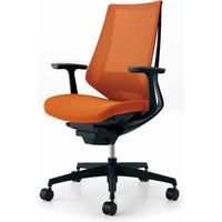 【組立設置込】コクヨ デュオラ ハイバック T型肘 ランバーサポート付 樹脂脚ブラック メッシュ カーペット用 ブラック×タンジェリン 1脚（直送品）