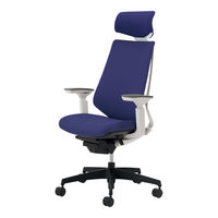 組立設置込】コクヨ デュオラ ヘッドレスト付可動肘 ランバーサポート無 樹脂脚ブラック クッション フローリング用 ホワイト×ディープパープル 1脚（直送品）