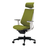 組立設置込】コクヨ デュオラ ヘッドレスト付 可動肘 ランバーサポート無 樹脂脚ブラック クッション フローリング用 ホワイト×ライトオリーブ 1脚（直送品）